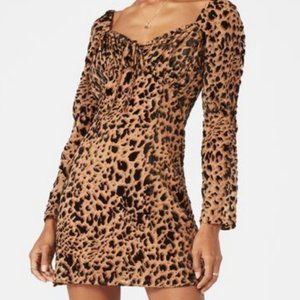 Leopard Velvet Burnout Dress Long sleeve NWT